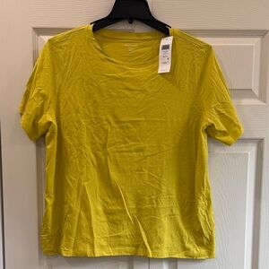 Eileen Fisher XL Yarow Crew Neck Tee NWT 100% Organic Cotton